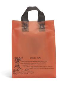 Pumpkin Frosted Shopper Plastic Bag - Flexo Ink Print