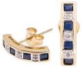 Sapphire and Diamond 10 Karat Gold Earrings