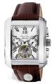 Men's Silver 35 Jewel Wristwatch w/Brown Strap