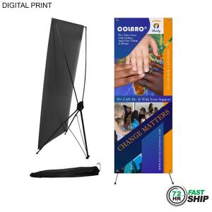 72 Hr Fast Ship - Economical Banner with X-Stand, 23x64