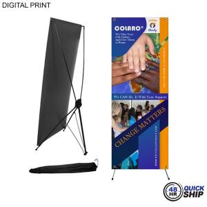 48 Hr Quick Ship - Economical Banner with X-Stand, 23x64